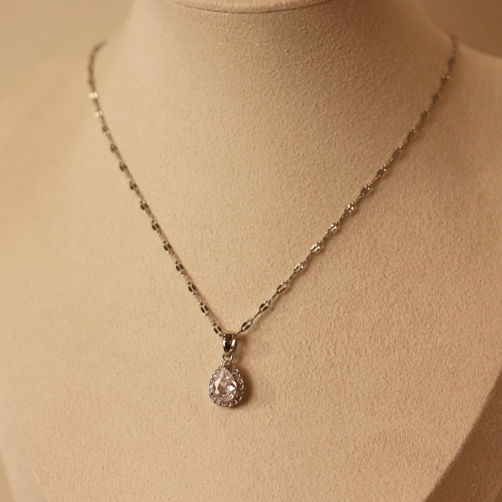 Silver Brilliance Drop Necklace