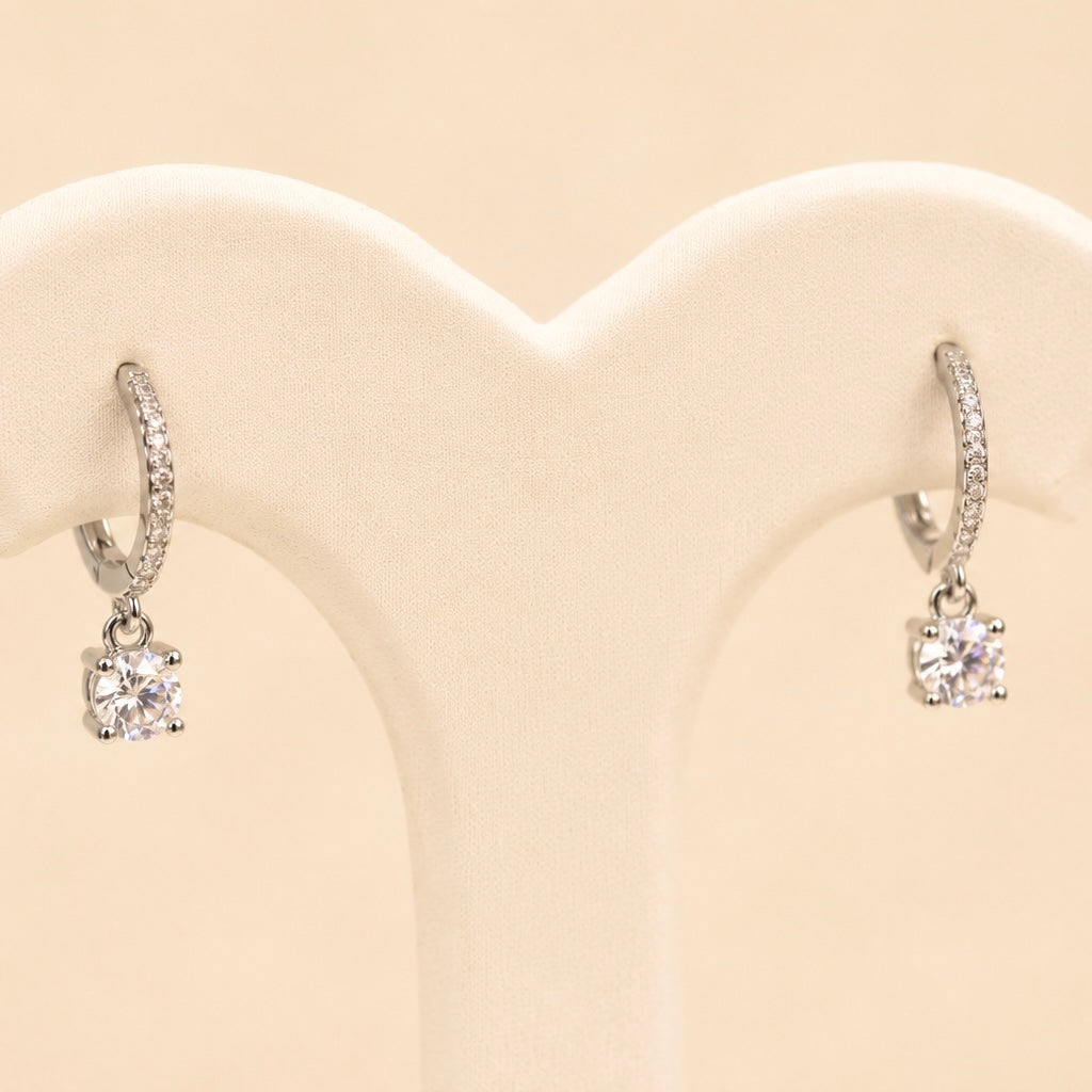 Celestial Drop Earrings Silver