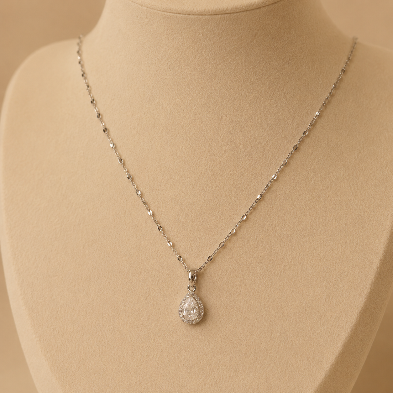 Silver Brilliance Drop Necklace