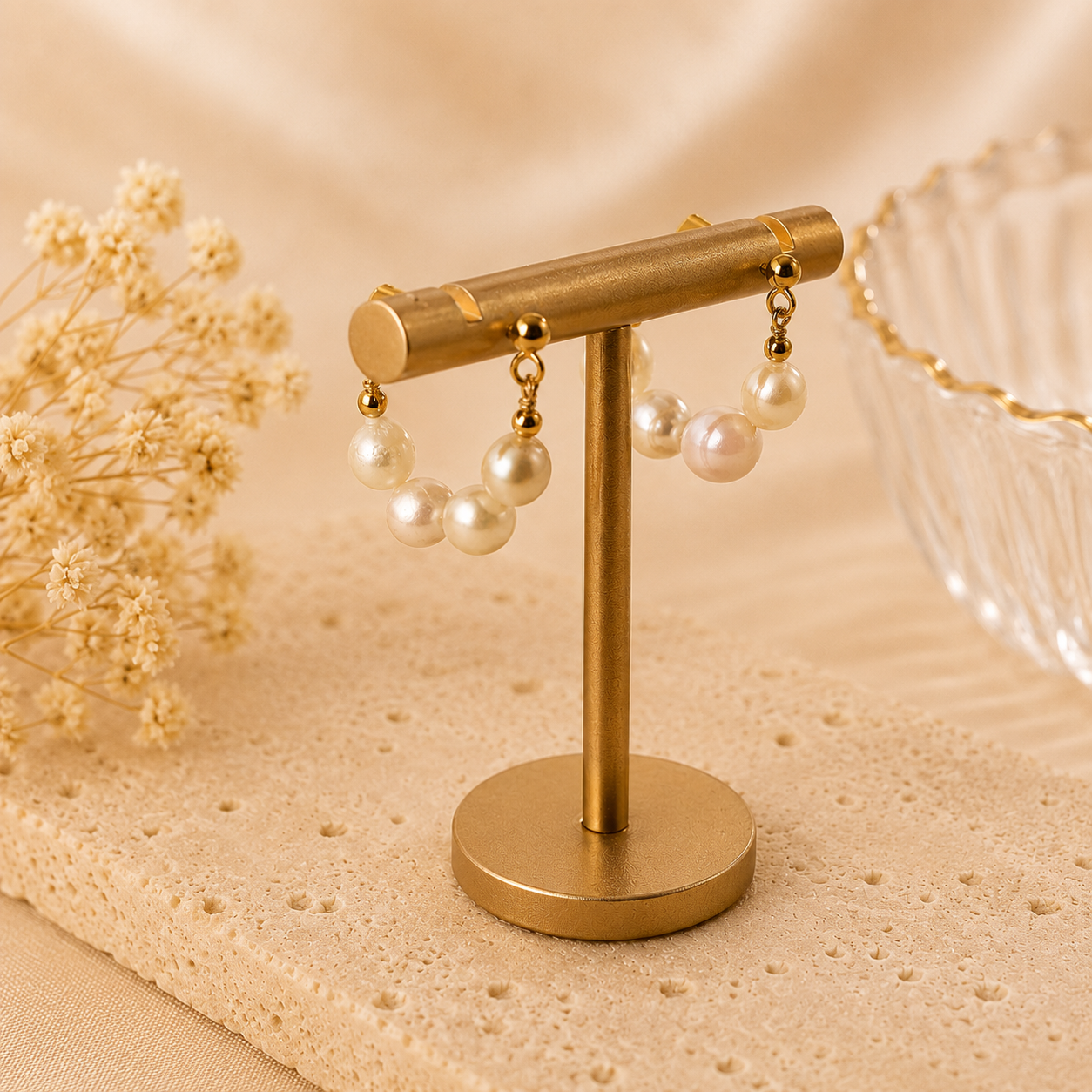 Pearl Trio Hoops