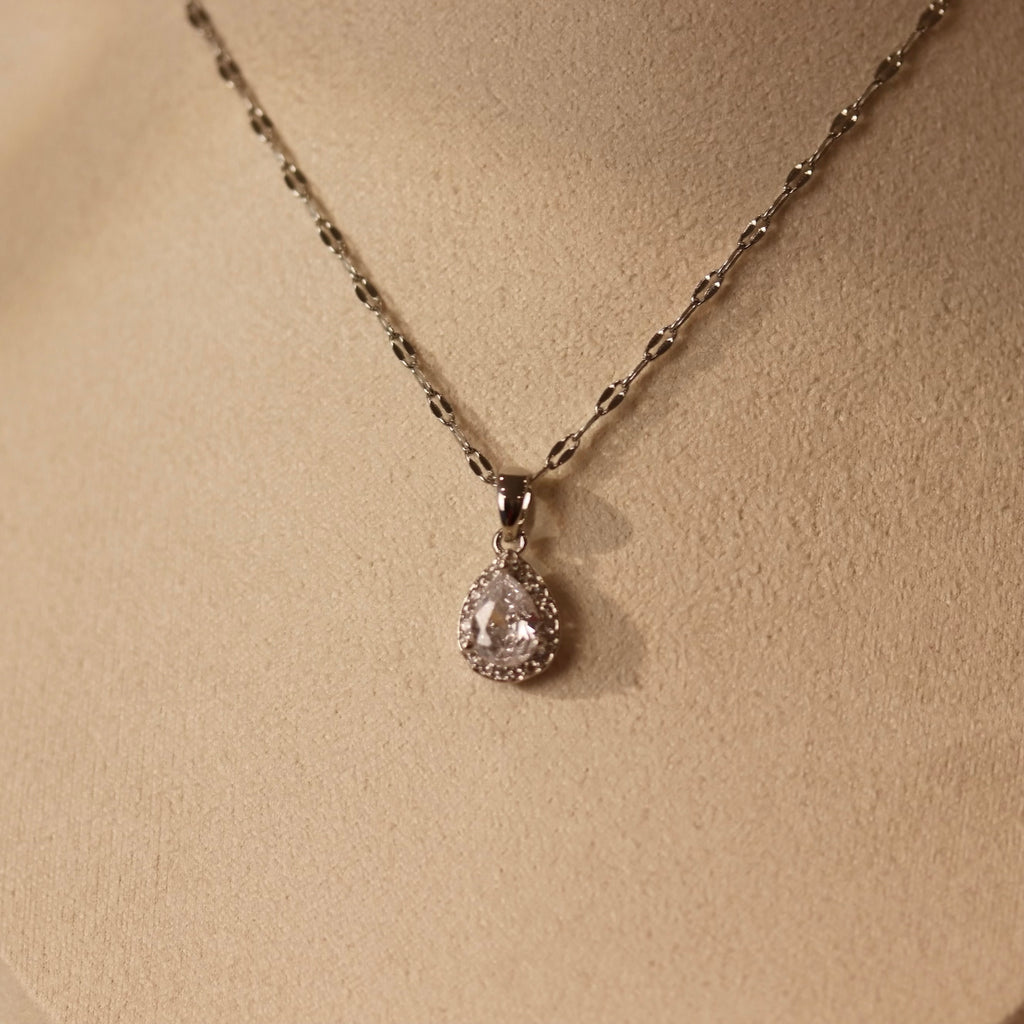 Silver Brilliance Drop Necklace