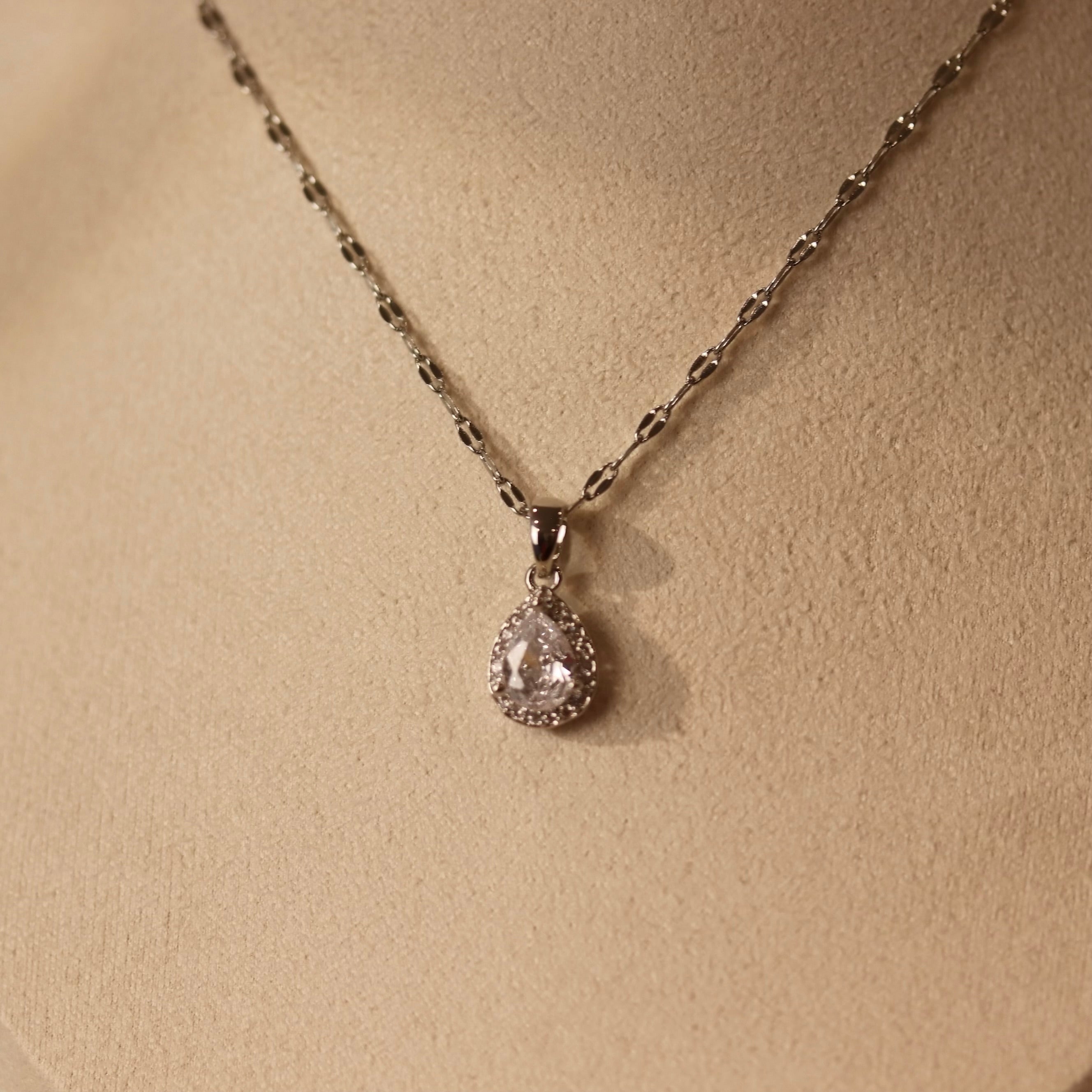 Silver Brilliance Drop Necklace