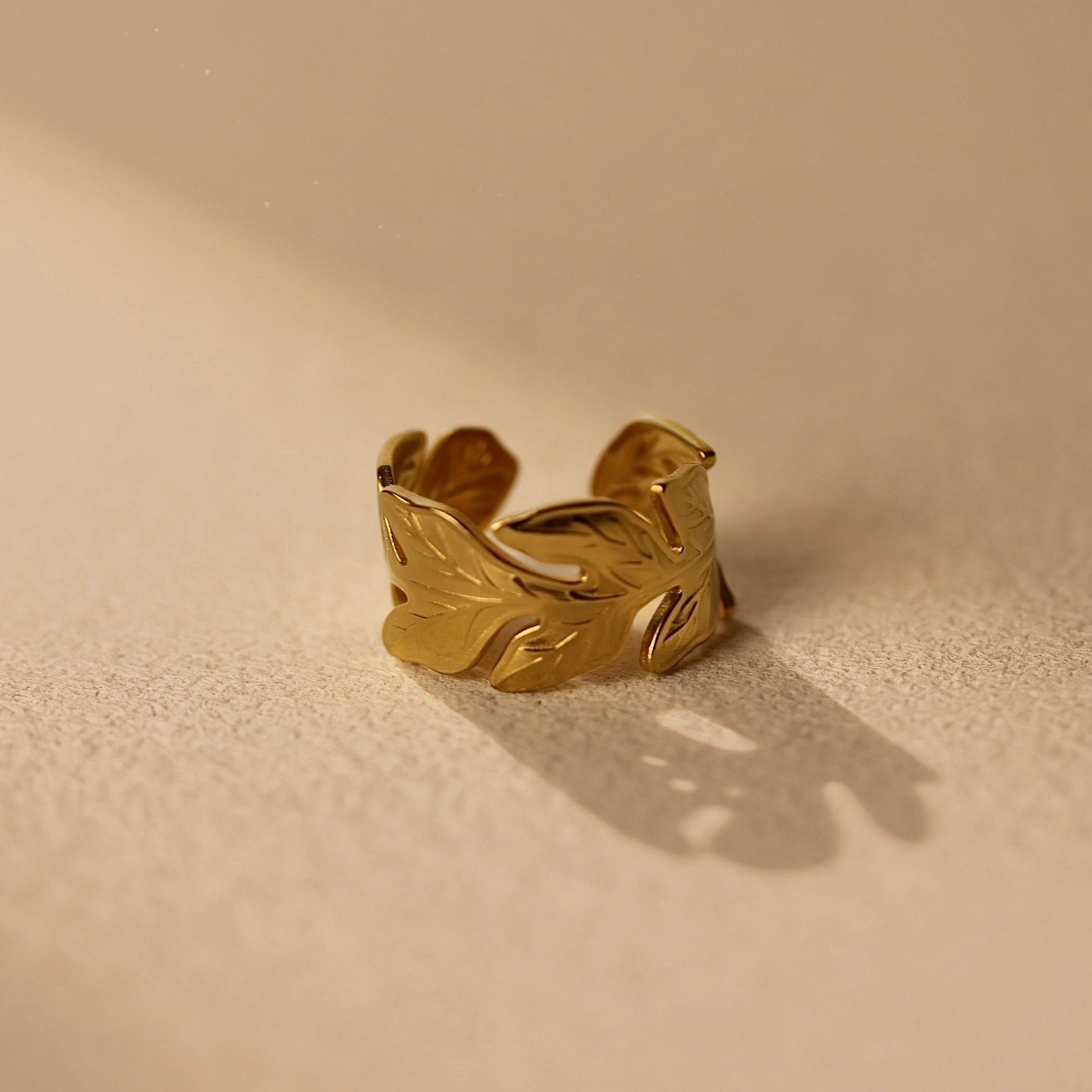 Gilded Leaf Ring