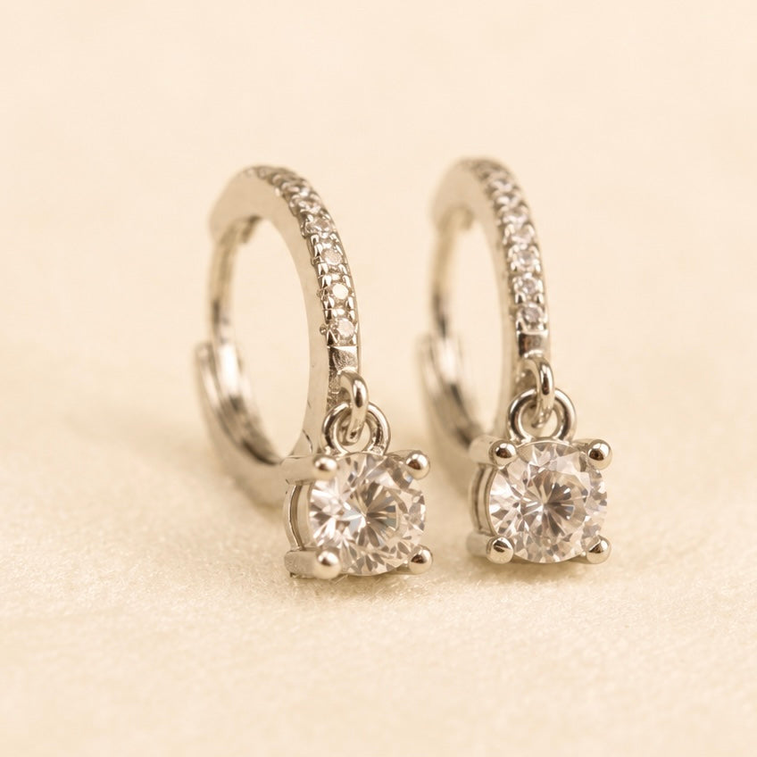 Celestial Drop Earrings Silver