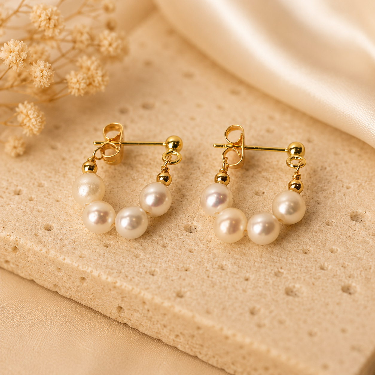 Pearl Trio Hoops