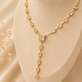 Drape Crystal Square Necklace
