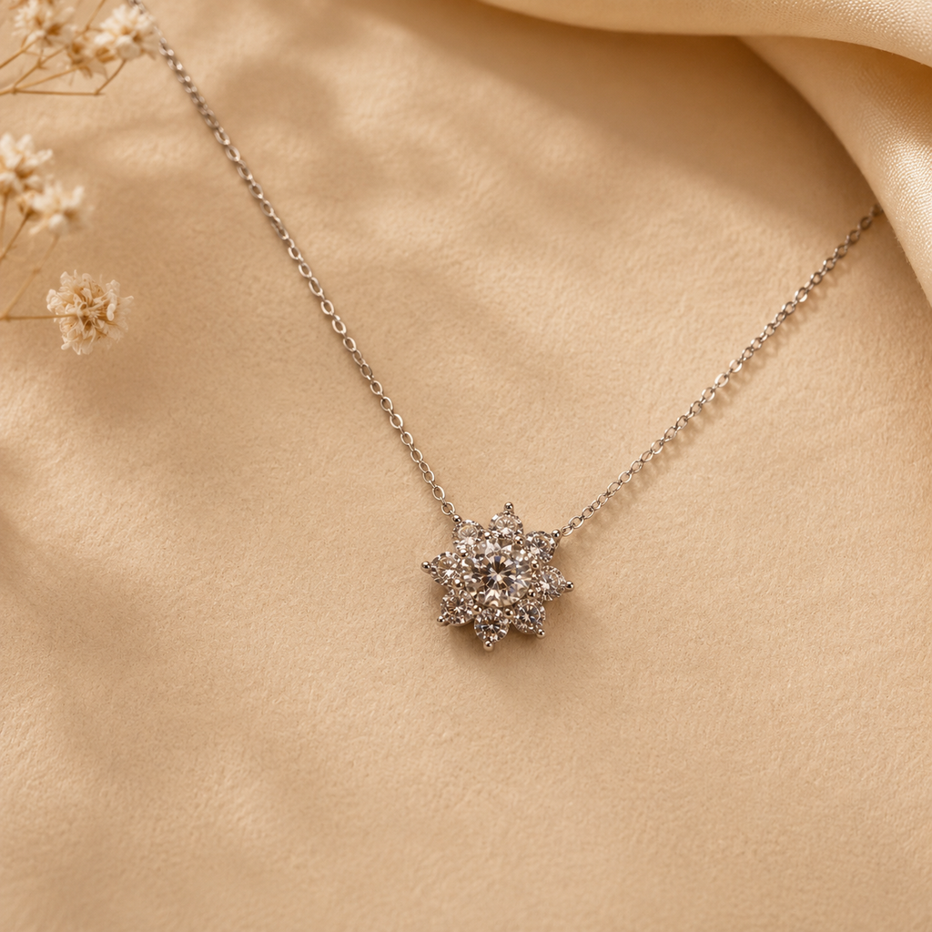 Moissanite Petal Necklace