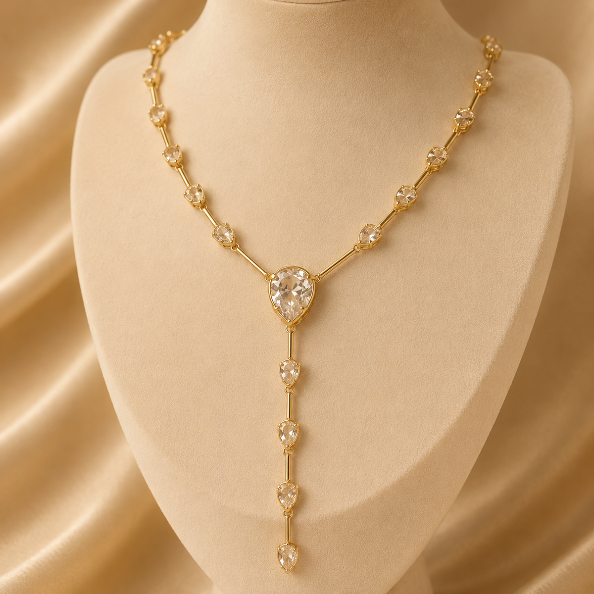 Drape Crystal Drop Necklace