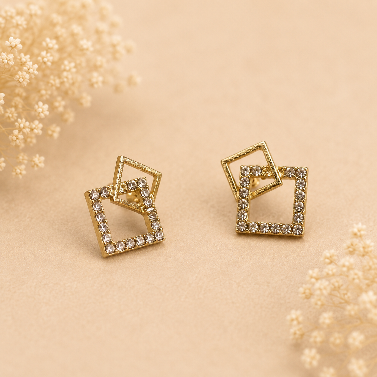 Golden Frame Earrings