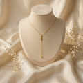 Golden Drop Lariat Necklace