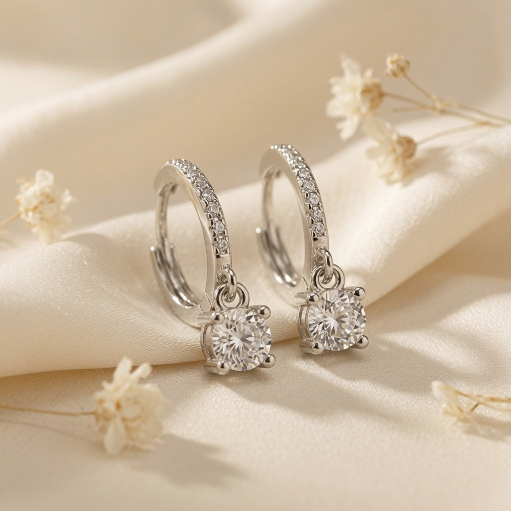 Celestial Drop Silver Earrings