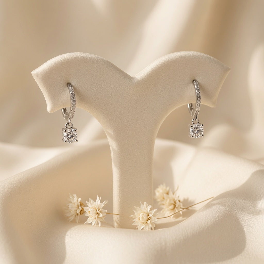 Celestial Drop Silver Earrings